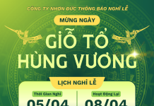 Ảnh thông báo nghĩ lễ Giỗ Tổ Hùng Vương