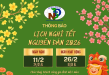 Thông báo lịch nghĩ Tết Nguyên Đán 2026