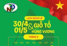 Lịch nghỉ lễ Giỗ Tổ Hùng Vương, Giải Phóng Miền Nam và Quốc Tế Lao Động năm 2026