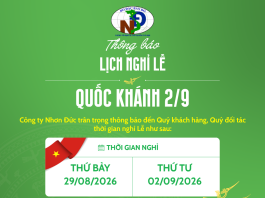 Thông báo lịch nghỉ lễ Quốc khánh 2/9 năm 2026