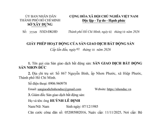 Công bố thành lập sàn giao dịch bất động sản Nhơn Đức